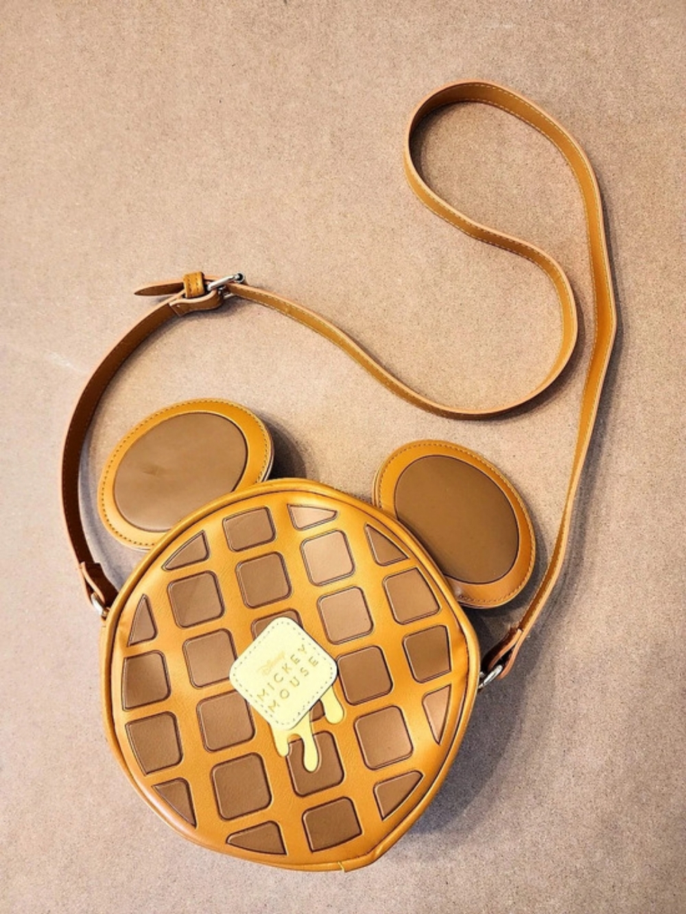 Mickey Mouse Round Crossbody Bag in Orange & Brown Like New